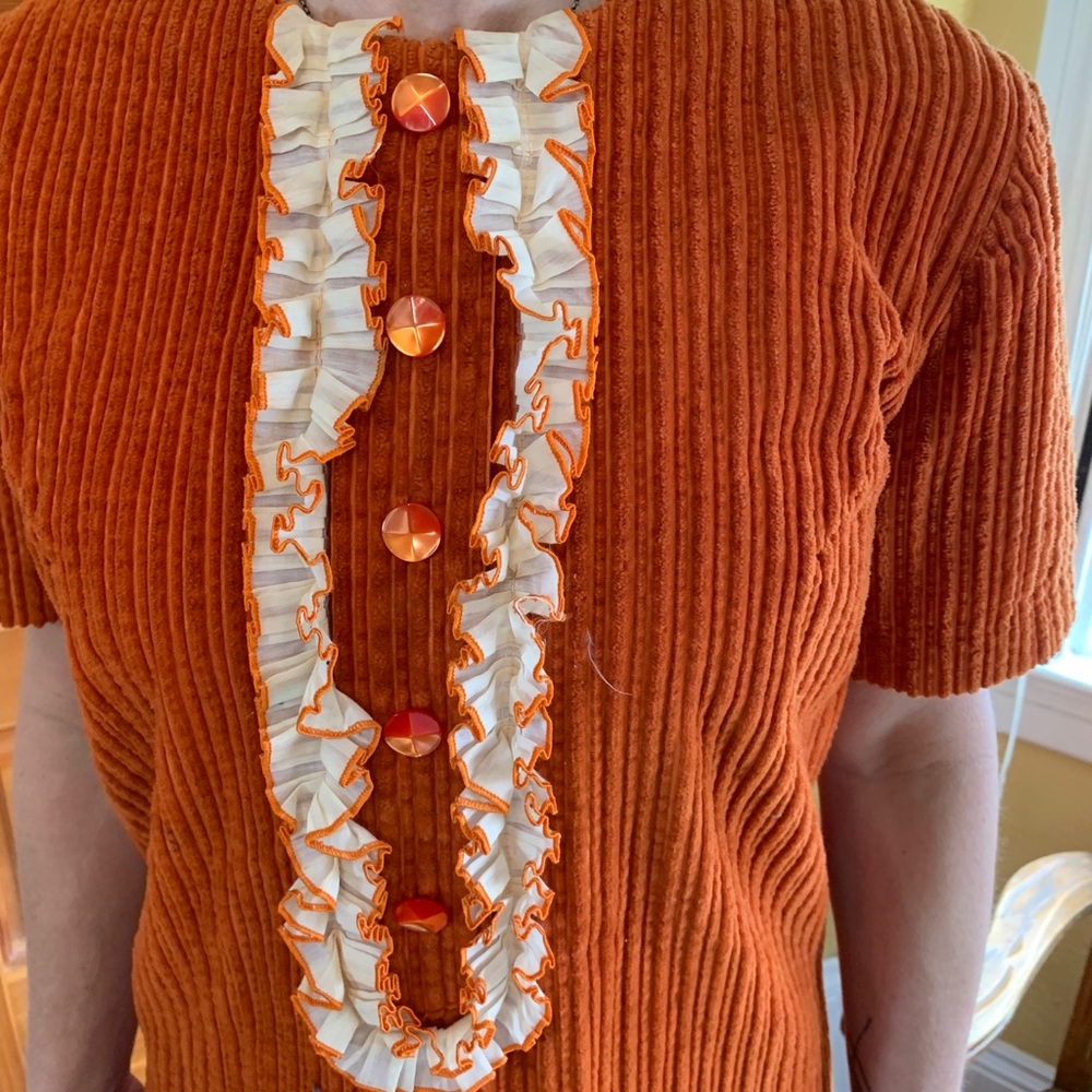 authentic 60’s homemade orange corduroy dress